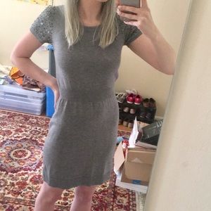 *Gray grey j crew dress sequin jewel short sleeve